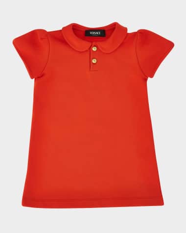 Versace Girl's Sweatshirt Dress W/ Medusa Buttons, Size 12M-4