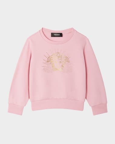 Versace Girl's Laminated Medusa Sweatshirt, Size 12M-4