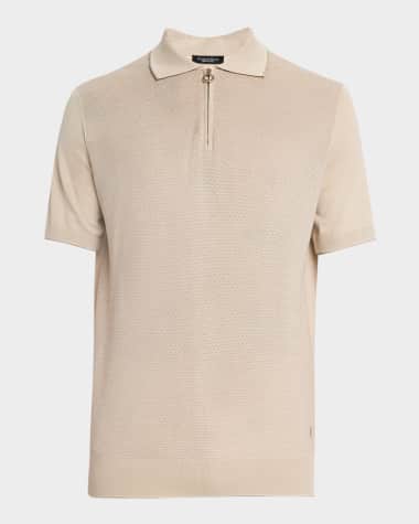 Stefano Ricci Men's Short-Sleeve Quarter-Zip Polo Sweater