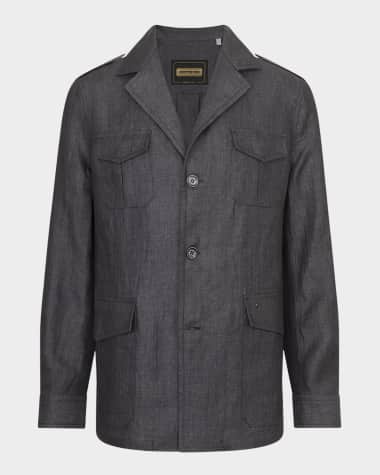 Stefano Ricci Men's Sahara Linen Safari Jacket