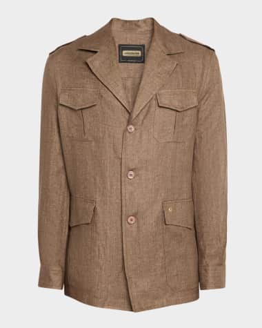 Stefano Ricci Men's Sahara Linen Safari Jacket