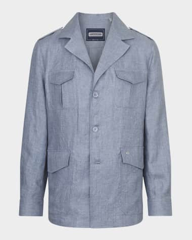 Stefano Ricci Men's Sahara Linen Safari Jacket