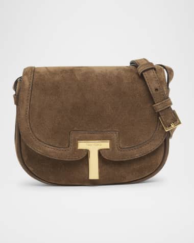 TOM FORD Wallis Mini Flap Shoulder Bag in Suede