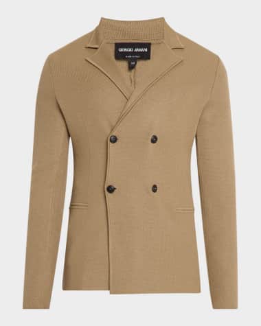 Giorgio Armani Men's Wool-Cashmere Rib Stitch Blazer