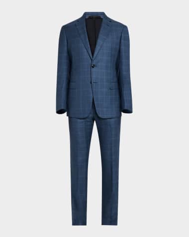 Giorgio Armani Men's Blurred Windowpane 240G Suit