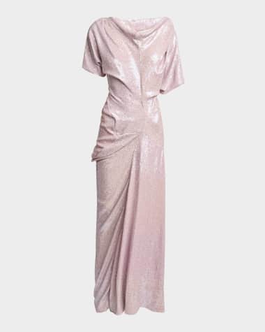 Dries Van Noten Dare Sequin Draped Maxi Dress