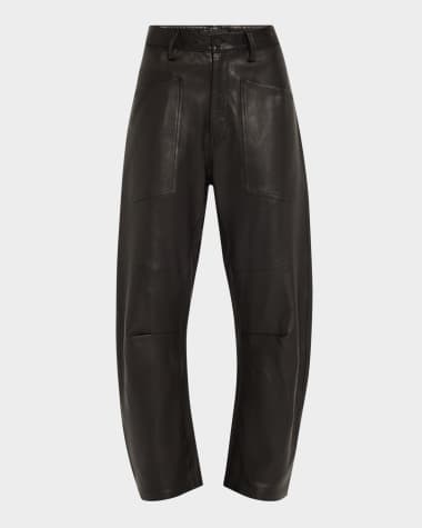 Nili Lotan Shon Barrel Leather Pants