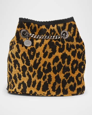 Stella McCartney Leopard Jacquard Bucket Bag