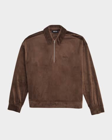 SER.O.YA Men's Charles Velvet Quarter-Zip Sweatshirt