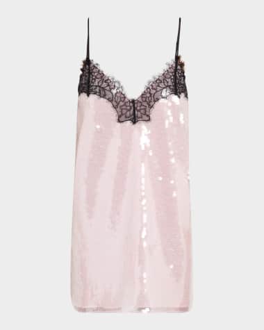Retrofete Olive Sequined Mini Dress
