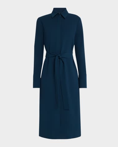 Lafayette 148 New York Belted Split-Cuff Shirtdress