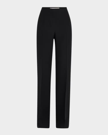 Lafayette 148 New York Saint Marks Straight Wool-Silk Pants