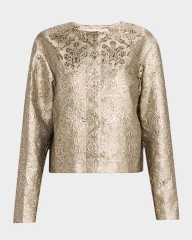 Lafayette 148 New York Boxy Metallic Jacquard Jacket