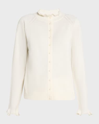 Lafayette 148 New York Pearl-Button Cashmere Cardigan