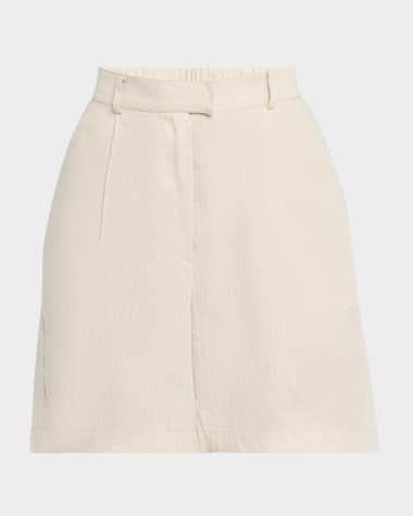 Brunello Cucinelli Pleated Linen Baggy Shorts