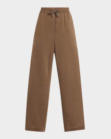 パンツ BRUNELLO CUCINELLI Woman Pants Brown MH548P8632 C049 Brunello Cucinelli - Bronze Silk Wide Leg Pant | Mitchell Stores