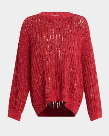 Brunello Cucinelli Open-Weave Cotton Sweater