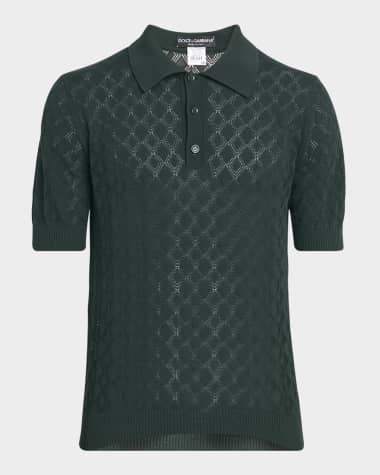 Dolce&Gabbana Men's Open Knit Polo Shirt