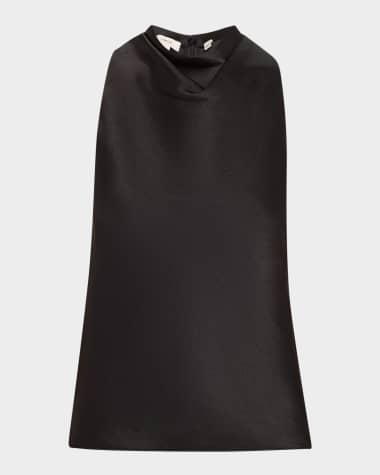 Vince Cowl-Neck Bias Satin Top