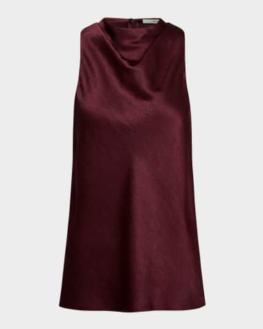 Vince Cowl-Neck Bias Satin Top