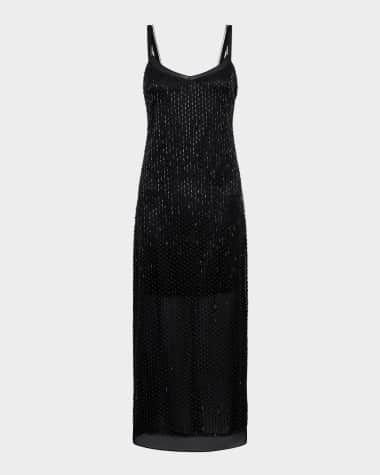 Vince Sleeveless Beaded Midi Slip Dress