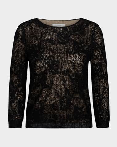 Vince Lace Stitch Layered Sweater