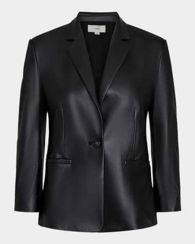 Vince Shrunken Leather Blazer
