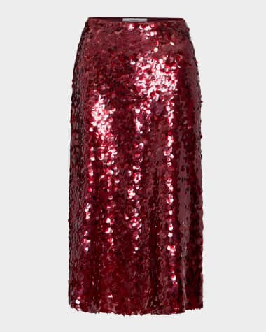 Vince Lucite Straight Sequin Skirt