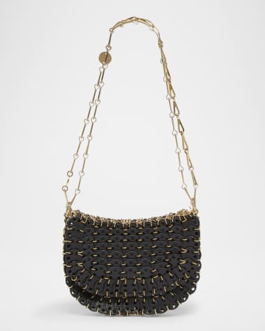 Rabanne Sac a Main Disc-Link Leather Shoulder Bag