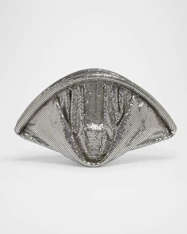 Rabanne Studded Mesh Zip Pochette Clutch Bag