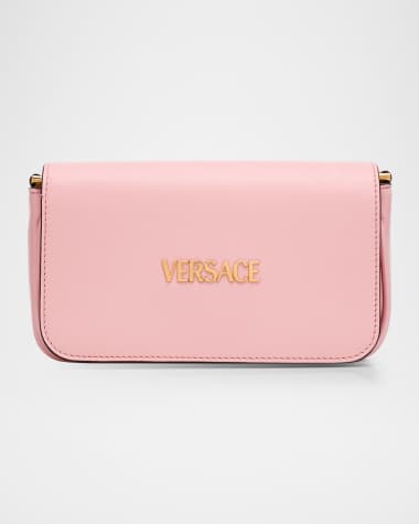 Versace Versace Tag Mini Flap Leather Shoulder Bag