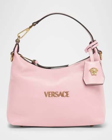 Versace Versace Tag Zip Leather Crossbody Bag