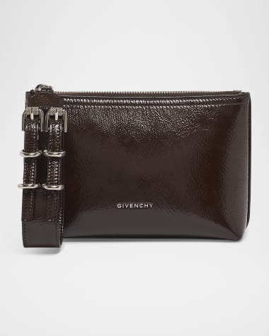 Givenchy Voyou Small Pouch Bag in Shiny Crinkled Leather