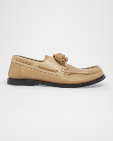 Loewe Campo Leather Boat Loafers