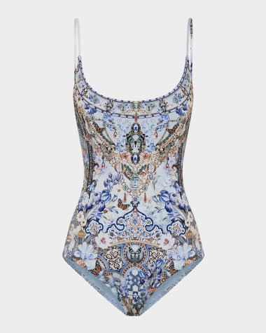 Camilla Al Manial Palace Memoirs Scoop One-Piece Swimsuit