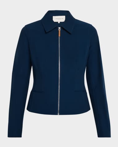 Lafayette 148 New York Zip-Front Tailored Jacket