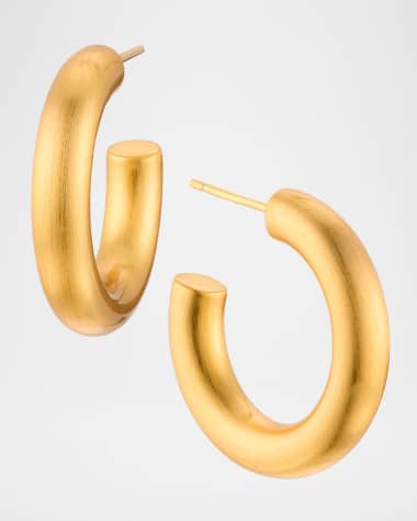 NEST Jewelry Brushed Gold Huggie Hoop Earrings