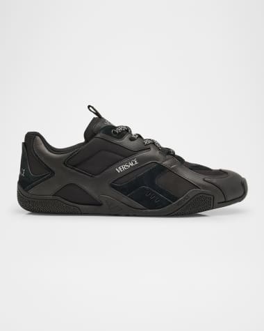 Versace Men's Nylon and Leather Runner Sneakers