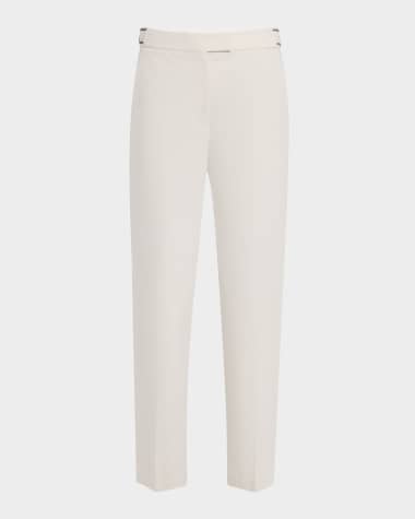 パンツ BRUNELLO CUCINELLI Women Straight Pants ML996P5992 C600 Whit Cotton-blend straight pants in white - Brunello Cucinelli