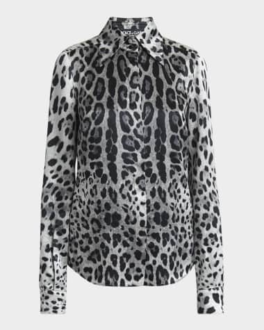 Dolce&Gabbana Animal Print Button Down Blouse