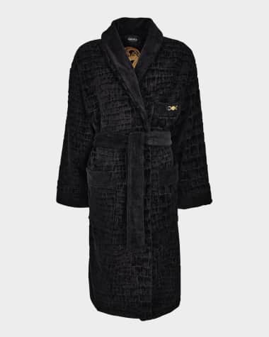 Versace Men's Medusa 95 Jacquard Terry Cloth Lunar New Year Robe with Sequined Snake