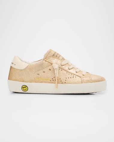 Golden Goose Girl's Exclusive Super Star Glitter Leather Low Top Sneakers, Baby/Toddlers