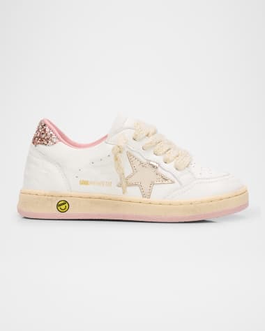 Golden Goose Girl's Exclusive Ball Star Glitter & Metallic Leather Sneakers, Baby/Toddlers