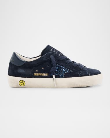 Golden Goose Girl's Exclusive Super Star Glitter Star Low Top Sneakers, Size Toddlers/Kids