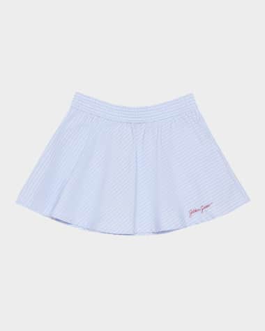 Golden Goose Girl's Journey Logo-Embroidered Striped Skirt, Size 4-12