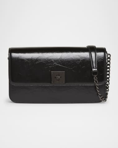 Golden Goose Gioia Shiny Wavy Leather Shoulder Bag