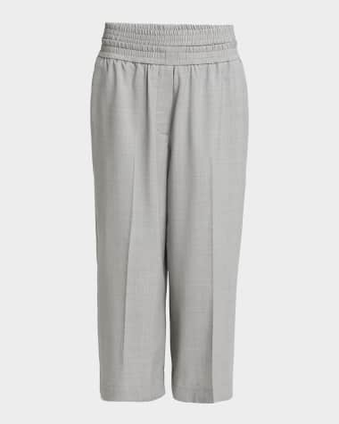 Loewe Cropped Wide Leg Wool Trousers