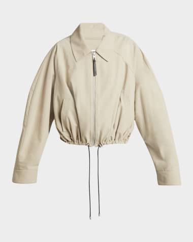 Loewe Cropped Zip Up Drawstring Balloon Jacket