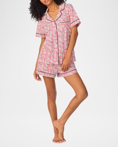 BedHead Pajamas Printed Organic Cotton Jersey Shorty Pajama Set