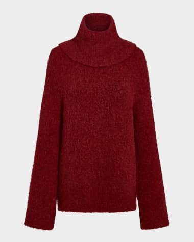 Vince Boucle Turtleneck Tunic Sweater